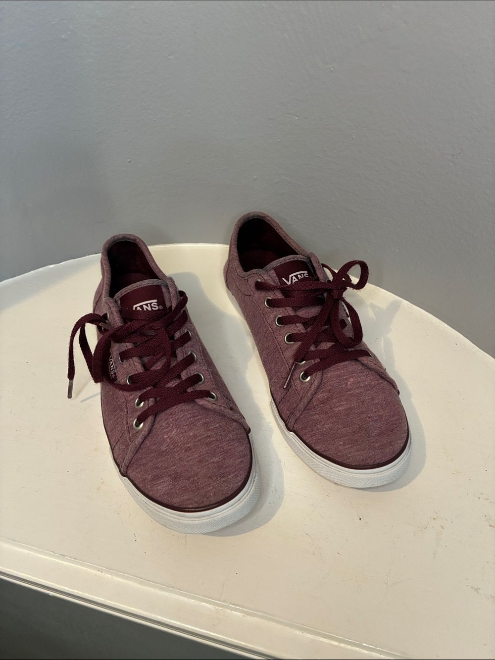 Vans Maroon Low-Profile Canvas Sneakers Size 6 1/2